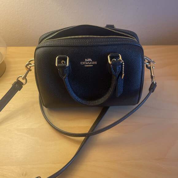 Coach Mini Rowan Crossbody Shoulder Bag Black - Picture 1 of 4